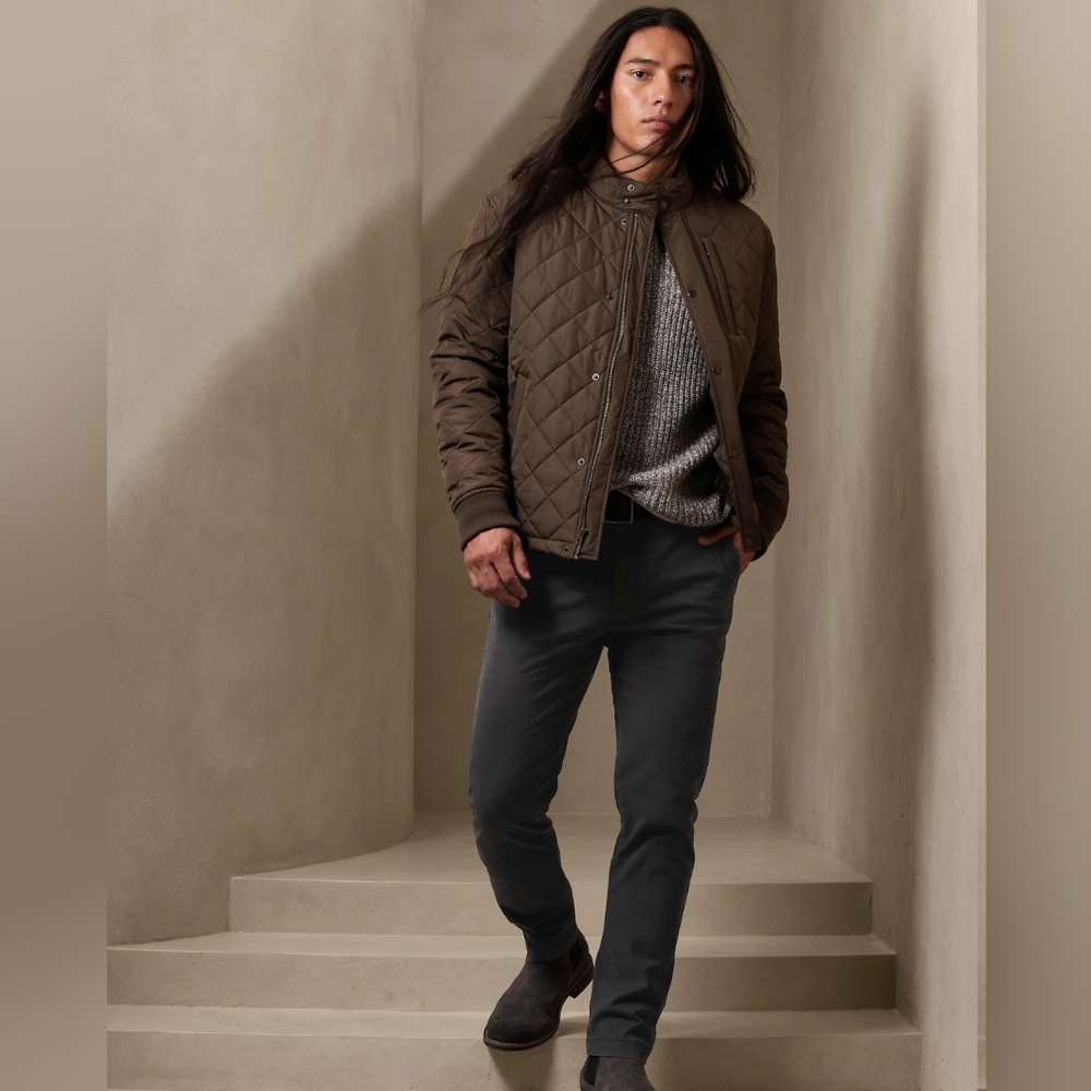 NWT Banana Republic 35x32 Skinny Fit Lived-in Chino, gray